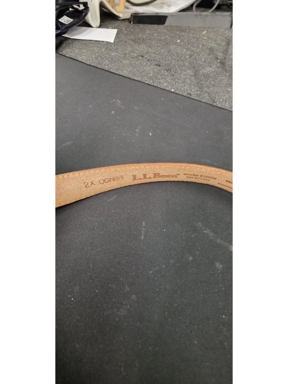 L. L. Bean Tan Leather Belt Size 2X USA Made - Picture 3 of 8